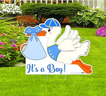 It S A Boy Flying Rasen Storch Sterben Schnitt Schild