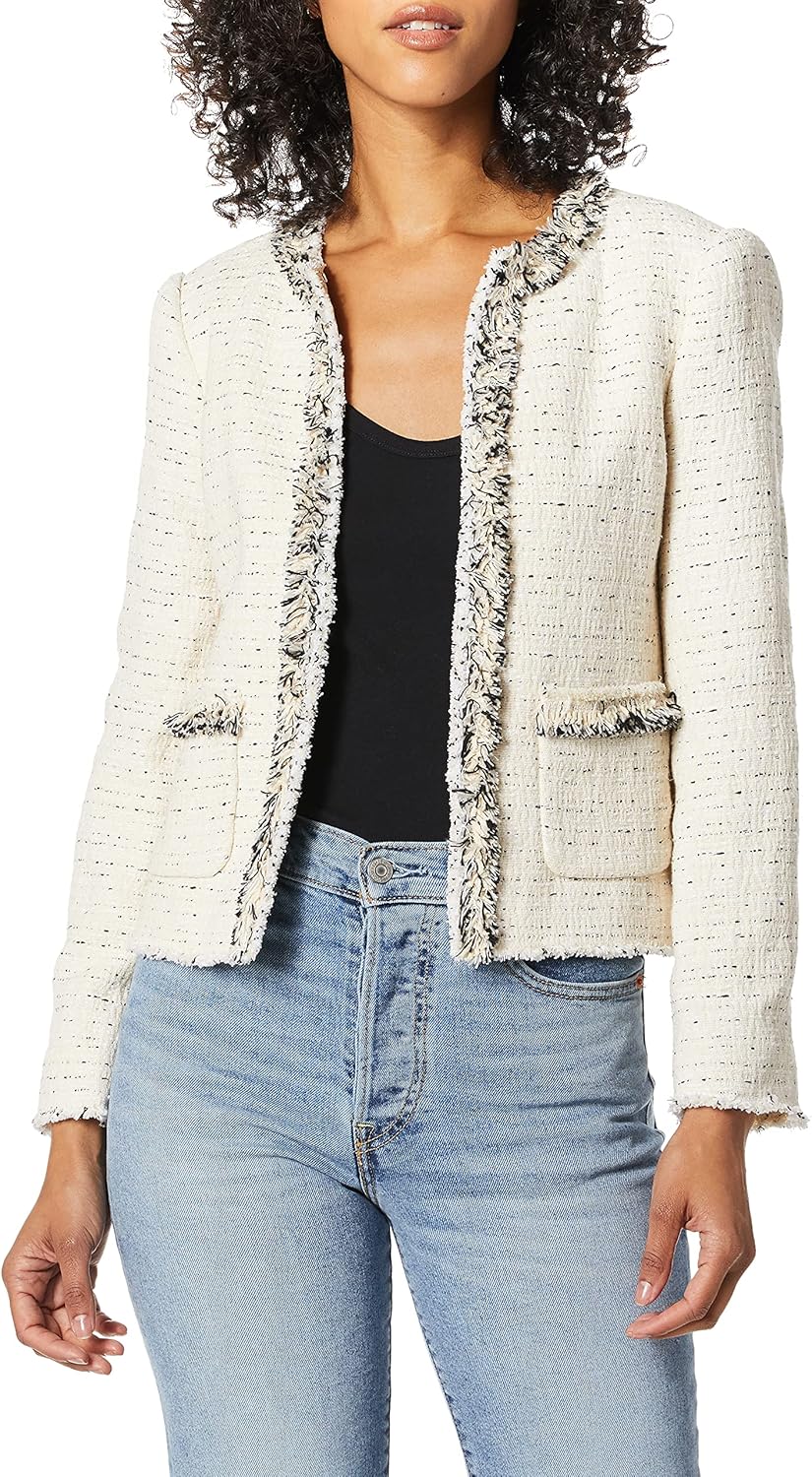 tweed fringe blazer