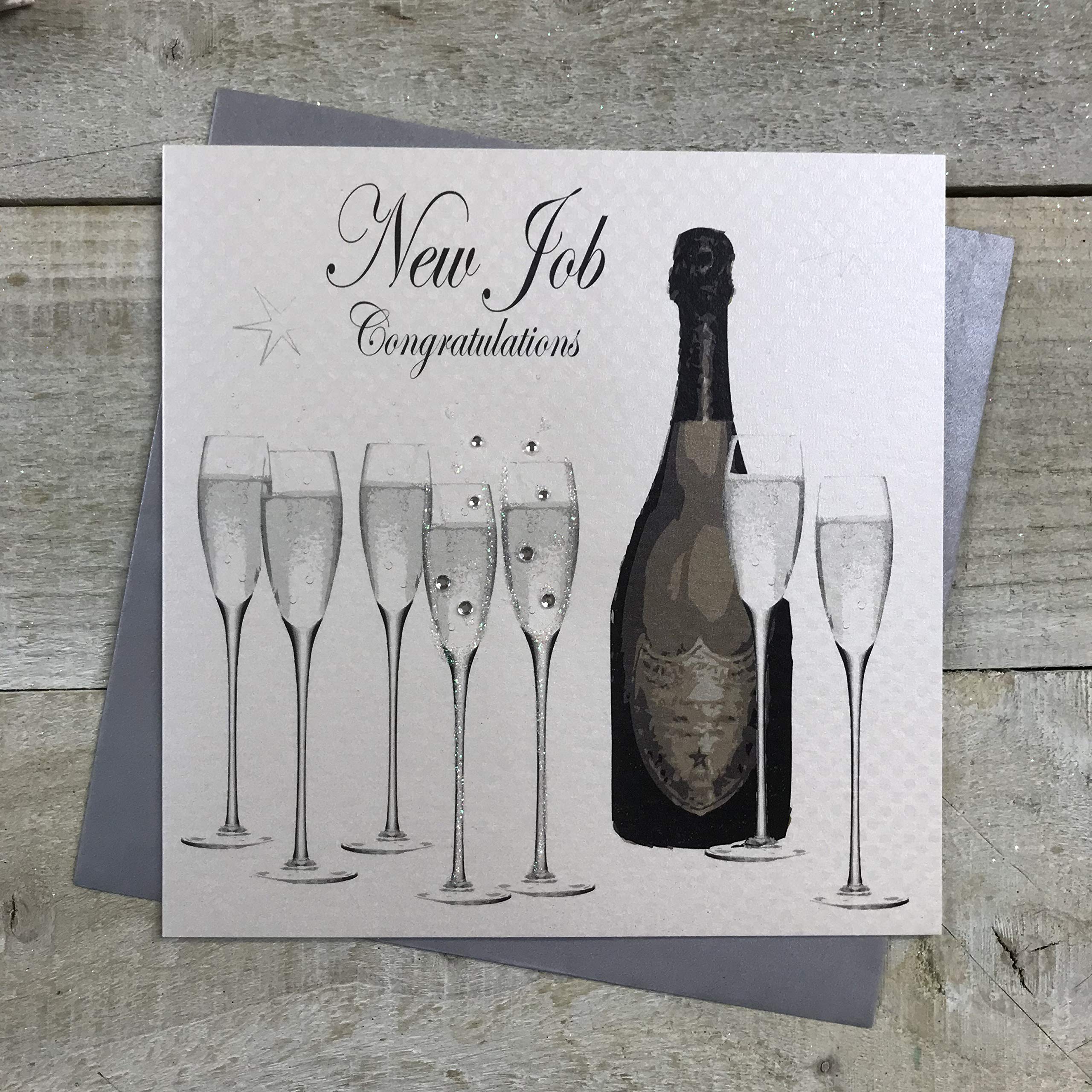 White Cotton Cards Congratulations Handmade New Job Card, PD236