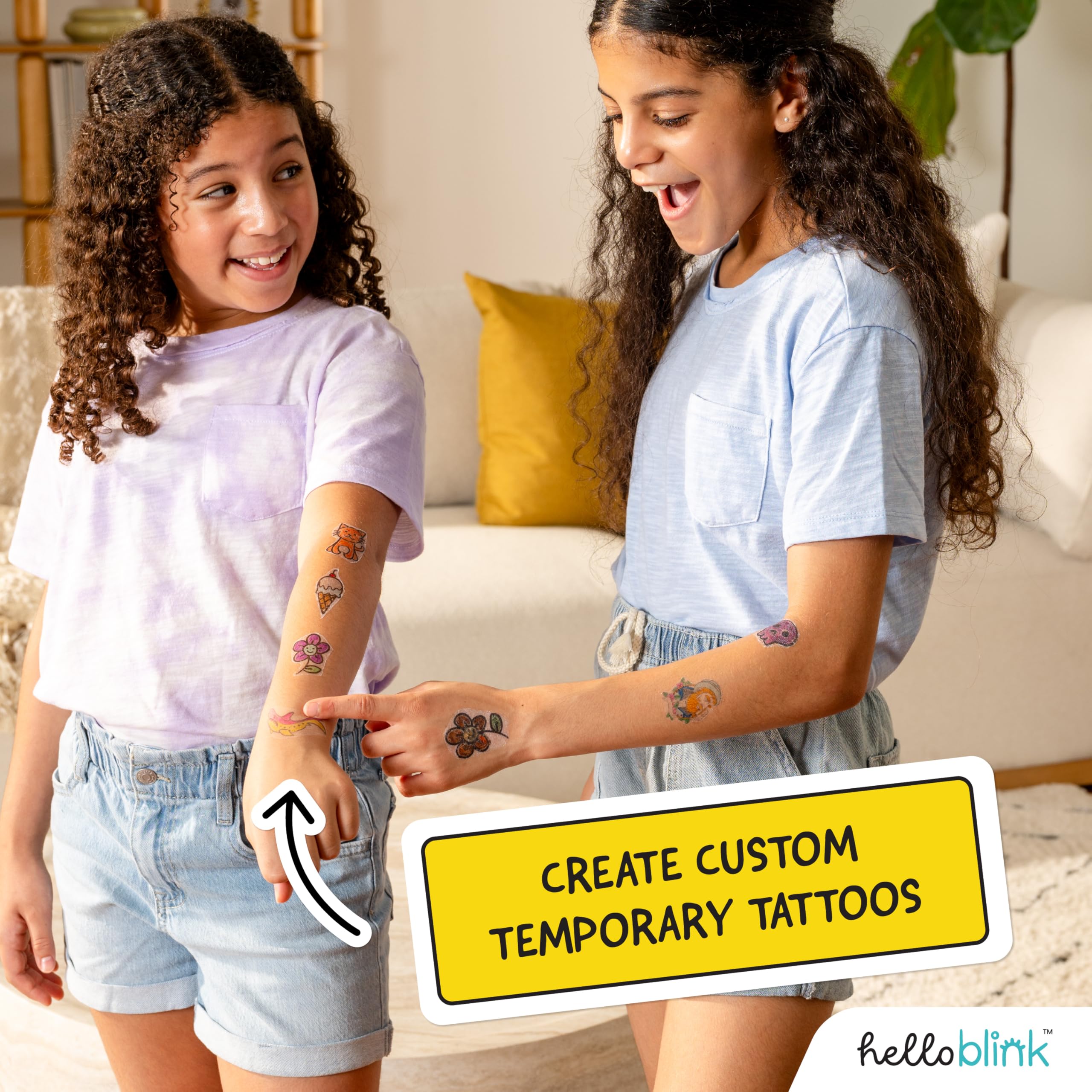 Hello Blink Tattoo Maker Create and Print Custom Temporary Body Art for Kids Ages 8+ – DIY Activity for Parties, Gifts & Creative Fun