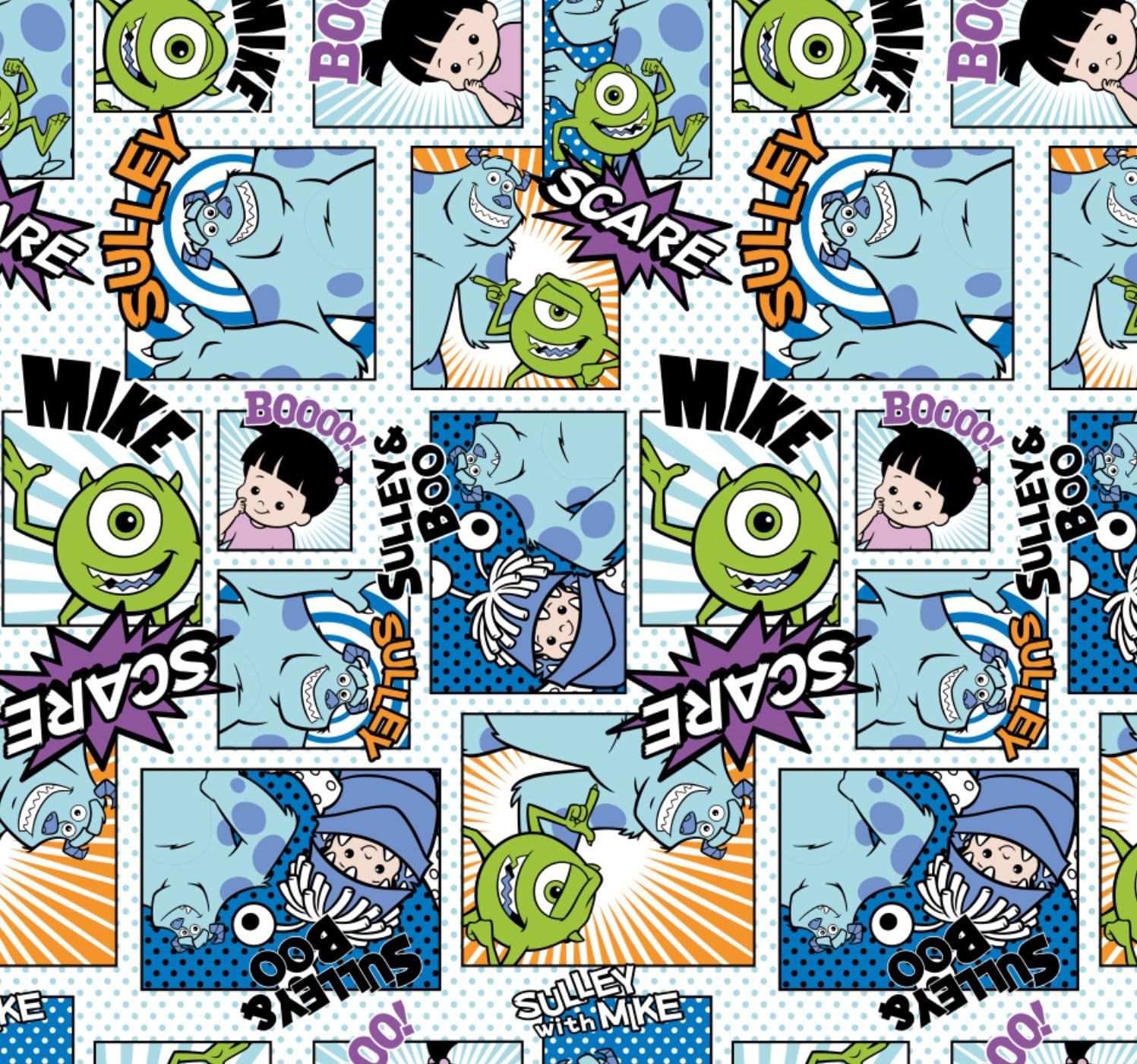 Flannel Disney Monsters Inc Sully Mike Fabric from Camelot by The Yard