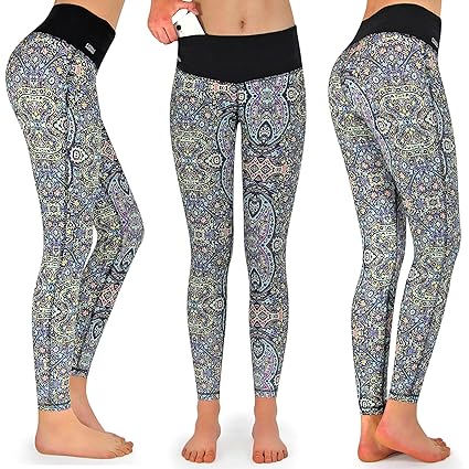 Formbelt Laufhose Damen mit Tasche lang - Leggins Stretch-Hose Lauf-Tights für Smartphone iPhone Handy Schlüssel Yoga