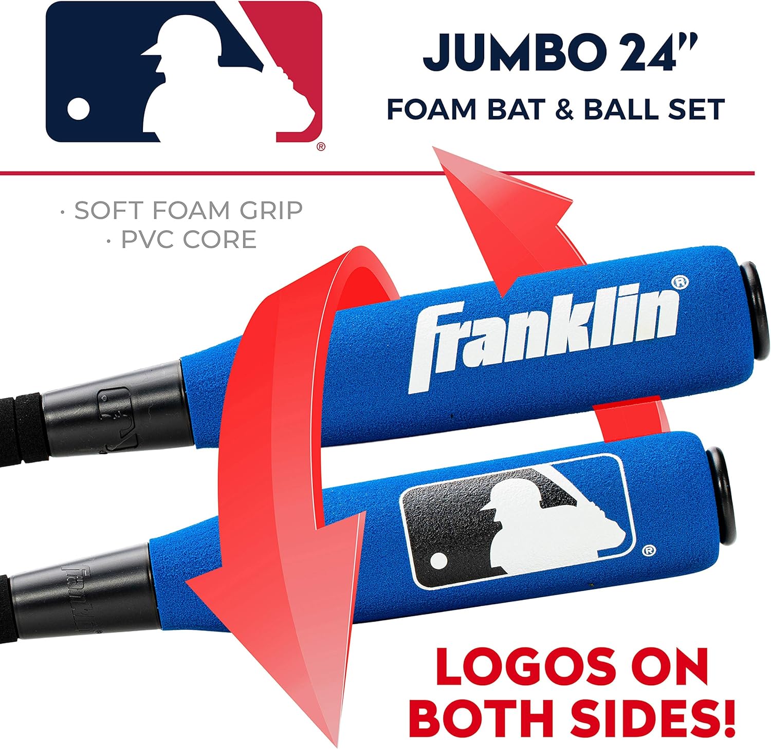 Franklin Sports Foam Baseball Set - Kids Baseball and Bat Set - Includes Foam Bat and Ball - Colors May Vary - Perfect for Beginners - Official MLB Licensed Product, Assorted : Baseball Equipment : Sports & Outdoors