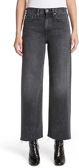 Amazon サイモンミラー ボトムス デニム Simon Miller Tilson Crop Frayed Wide Leg Mid Black 並行輸入品 ジーンズ 通販