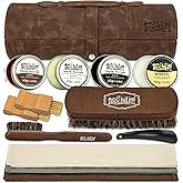 TROCHILINI Shoe Polish Kit 13PC Shoe Shine Leather Boot Shoe Care Set Mink Oil Brushes and More for Gentle Care Cleaning