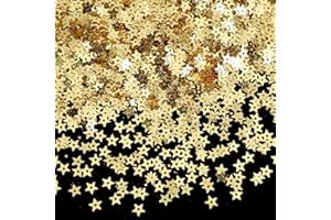 Gold Star Sequins with Hole - 100g Loose Glitter Spangles for Embroidery, Sewing & Jewelry Making, 0.24 Inch Mini Gold Sequin