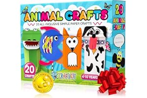 Craftikit® 20 Award-Winning Animal Toddler Arts and Crafts for Kids Ages 3-10 Years, All-Inclusive Animal Craft Kits, Fun Toddler Craft Box for Girls, Boys in Preschool