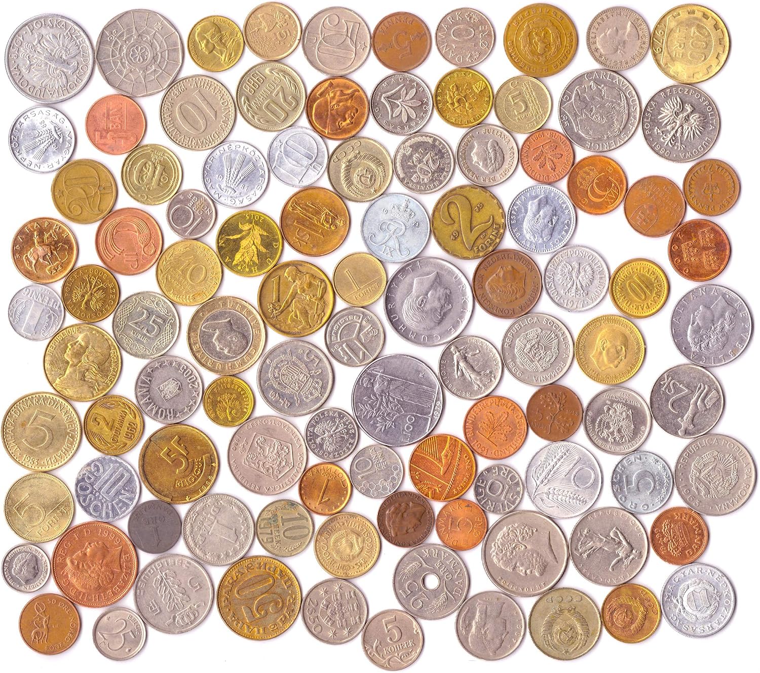 5 Different Coins From 35 European Countries - Old Pre-Euro Currency Collection