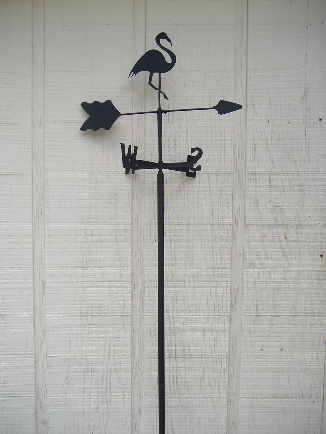 Weathervanes - The Lazy Scroll Flamingo Garden Style Weathervane Wrought Iron