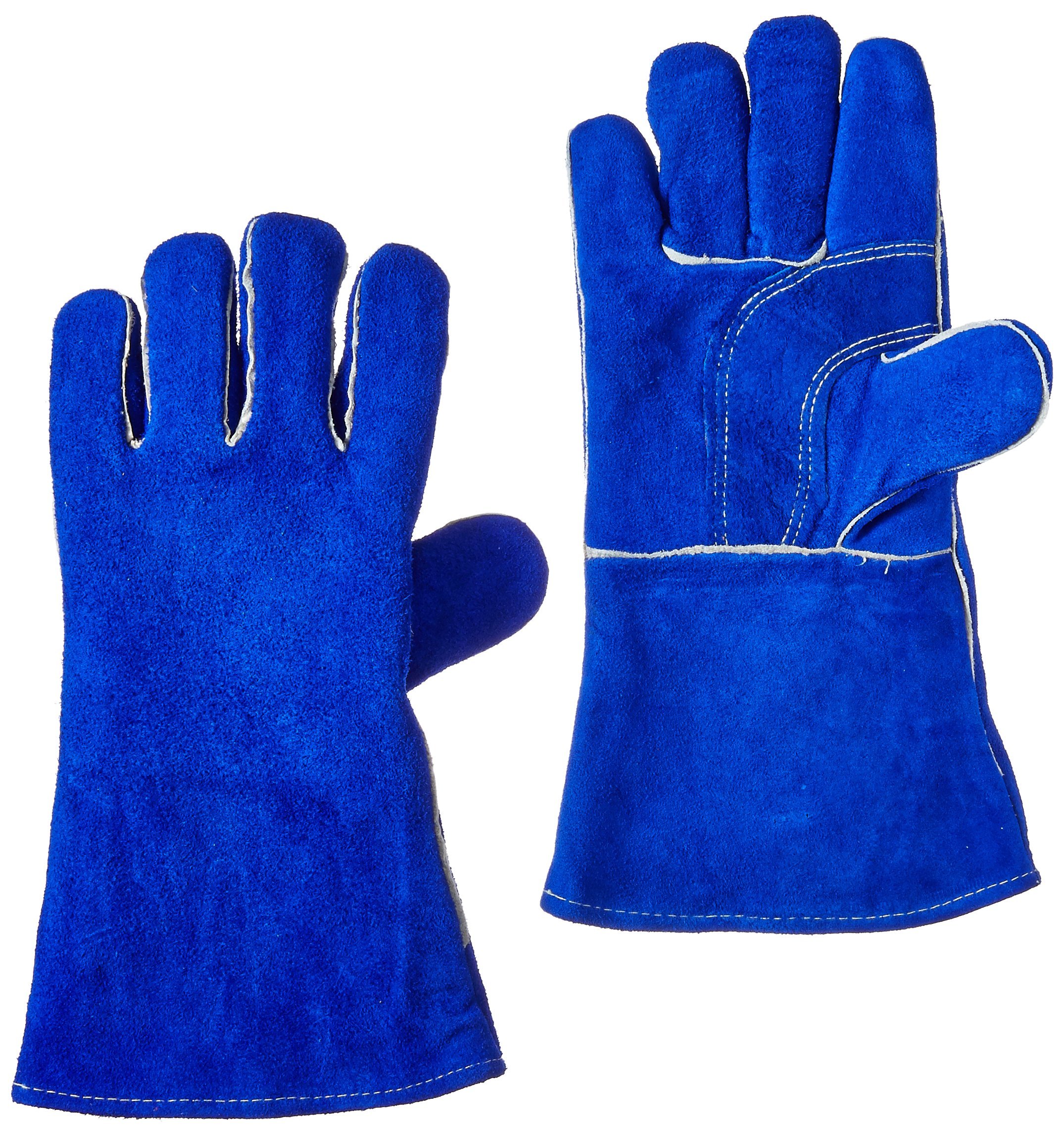 US 400 Welding Gloves Lined Leather, Blue 14" 7131405273812 eBay