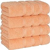 American Soft Linen Luxury Hand Towels for Bathroom, 600 GSM Heawy Weight 16x28 Size 100% Cotton Turkish 4 Piece Hand Face Towel Set, Peach Hand Towels