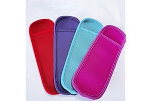 4 PCS Reusable Washable Ice Popsicle Holders - Colorful Ice Pop Sleeves for Frozen Treats Yogurt Tubes Ice Cream Men Women Pa
