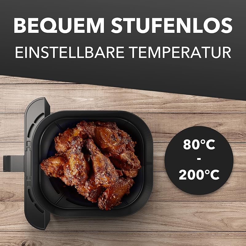 ® Heißluftfritteuse XXL - 5L Fritteuse | Heißluft für fettfreies frittieren| Edelstahl-Airfryer mit digitalem Touchscreen | 360° Air-Flow | Heißluft-Friteuse mit 8 Programmen | FR 3782 H — Foto 4 von 8