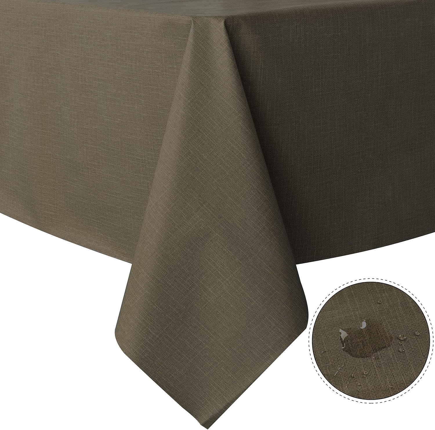 sancua 100% Waterproof Rectangle PVC Tablecloth - 54 x 78 Inch - Oil Proof Spill Proof Vinyl Table Cloth, Wipe Clean Table Cover for Dining Table, Buffet Parties and Camping, Grey: Home & Kitchen