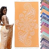 100% Cotton, Sand Proof Beach Towel for Women - Turkish Beach Towels Oversized (69 inch x 37 inch) – Beach Gifts for Women Unique – Sand Towel - Light Weight, Sandfree, Easy to Carry for Traveling