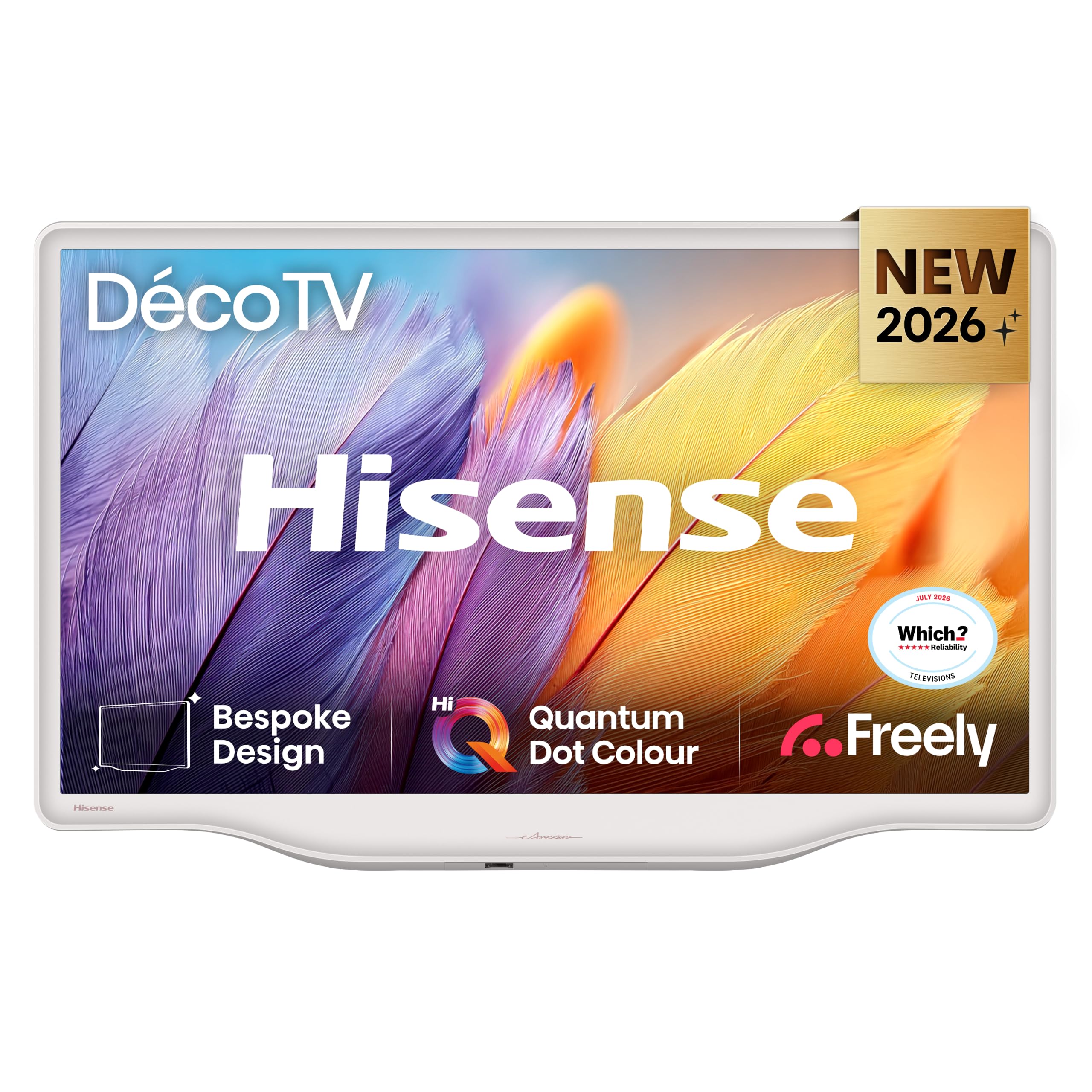 Hisense 32" 32S5QTUK Deco TV - Quantum Dot Colour, Dolby Atmos with Freely, Disney +, YouTube, Netflix