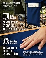 Voyager Folding Camping Chair Set 2 Navy Lightweight 120kg Each view 3