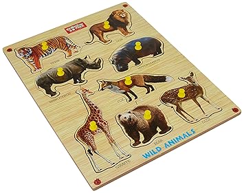 Webby Premium Wooden Wild Animals Educational Puzzle Toy