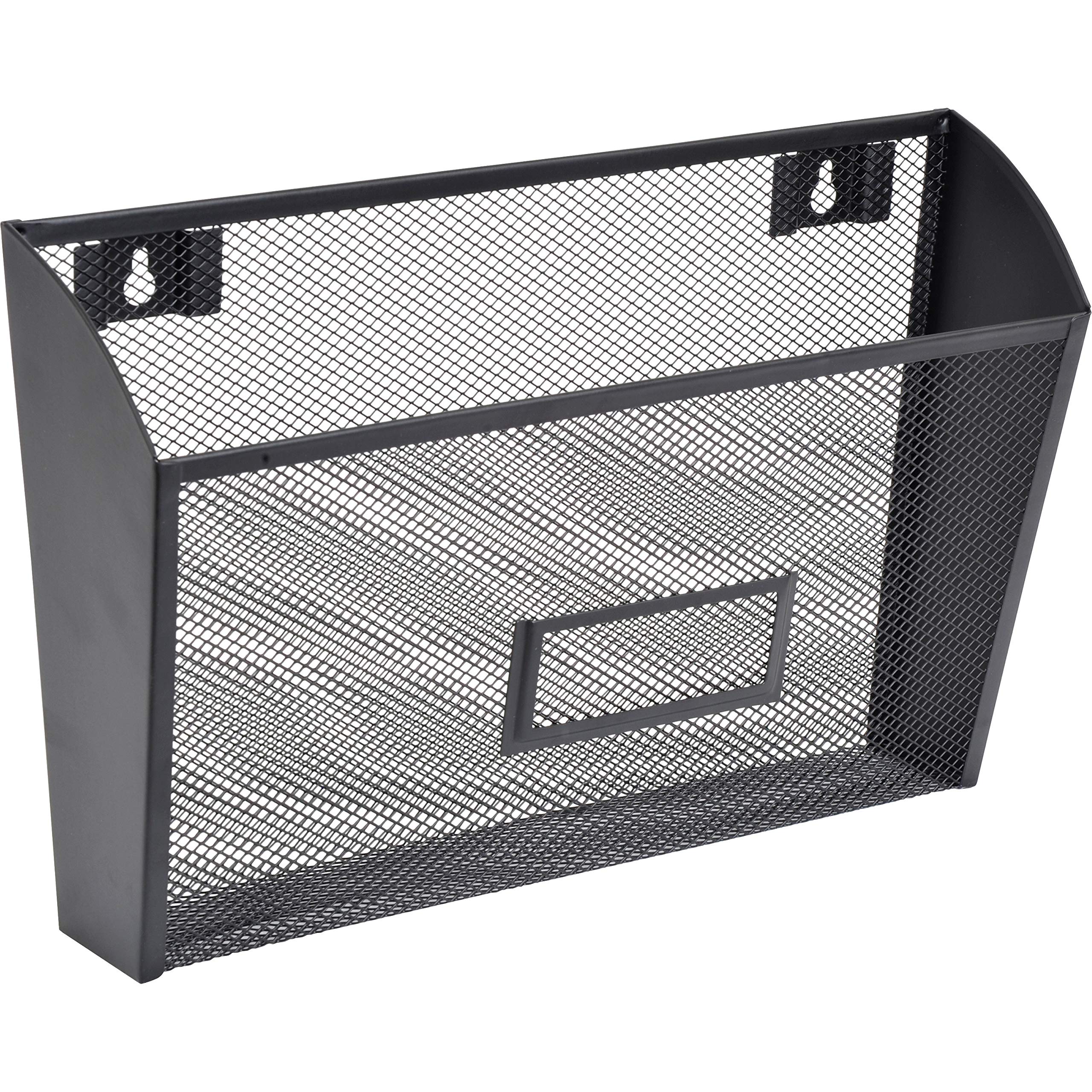 Lorell Wall Pocket, Black, 6.6" x 12.6" x 4.8"