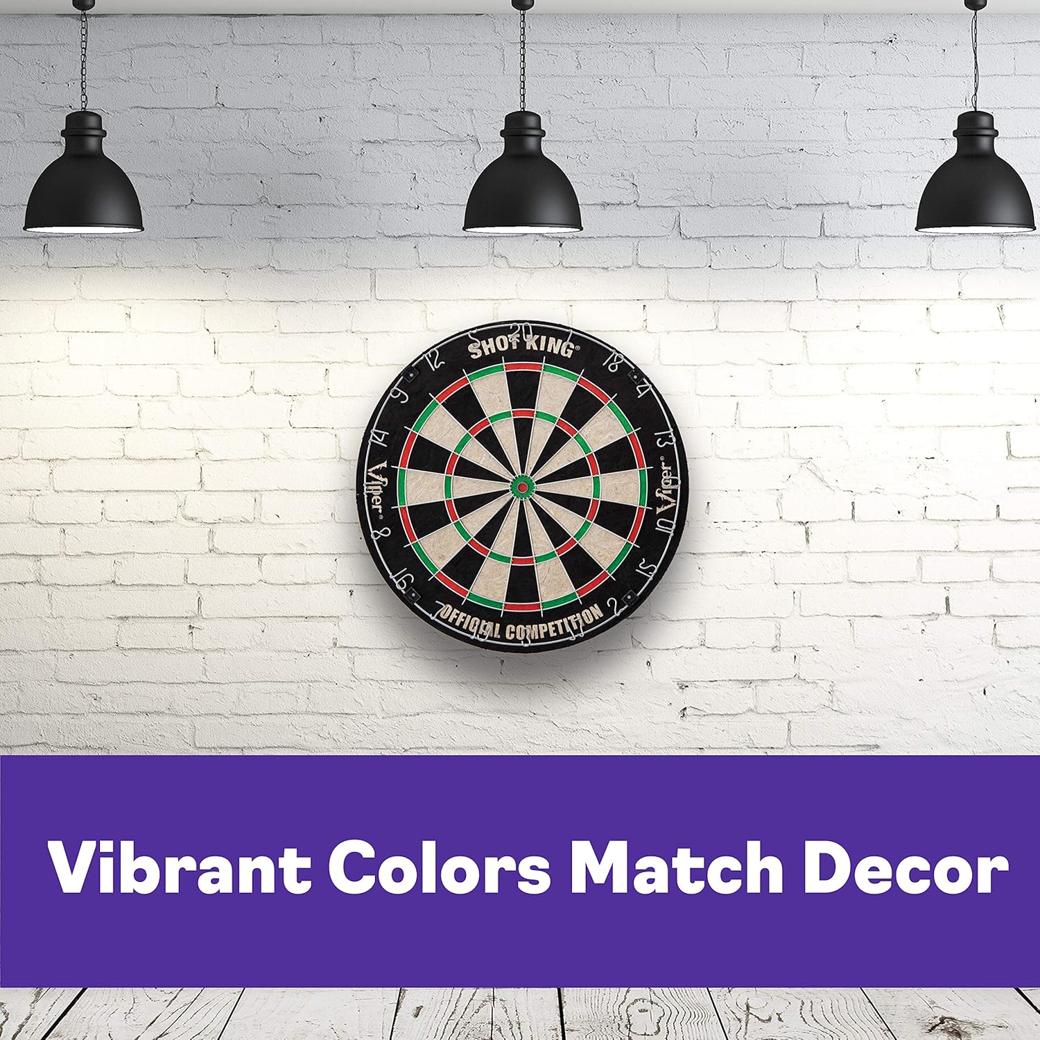 Viper Shot King Regulation Bristle Steel Tip Dartboard Set with Staple-Free Bullseye, Metal Radial Spider Wire, High-Grade Compressed Sisal Board with Rotating Number Ring, Includes 6 Steel Tip Darts : Board Games : Sports & Outdoors