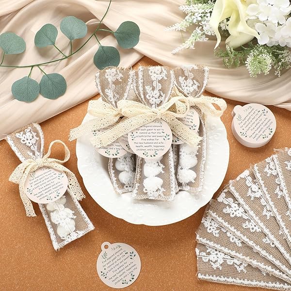 100 Pcs White Organza Gift Bags With Drawstring - Wedding Favor Bags, Thank You Pouches (5.9" X 2.7")