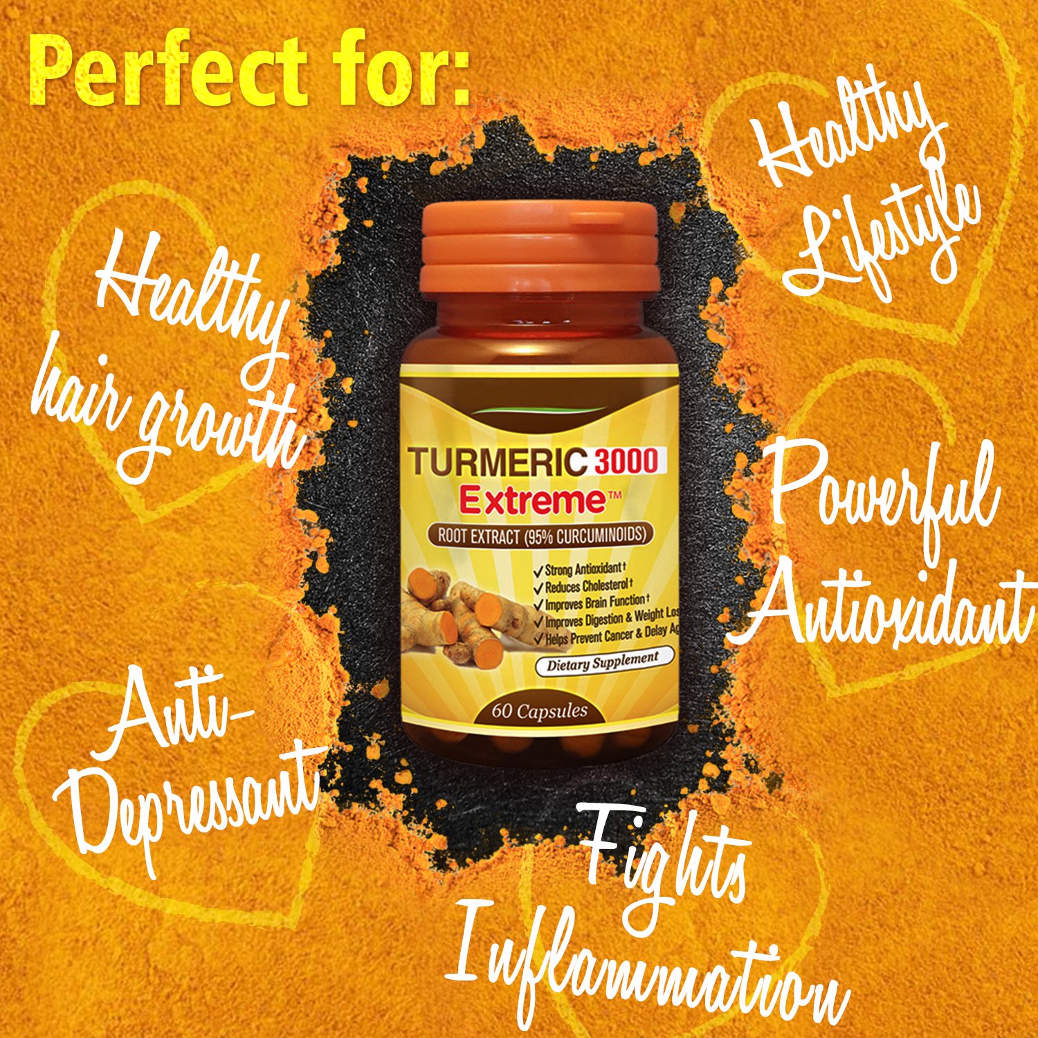 Natural Turmeric Curcumin Antioxidant Supplement 95 Standardized