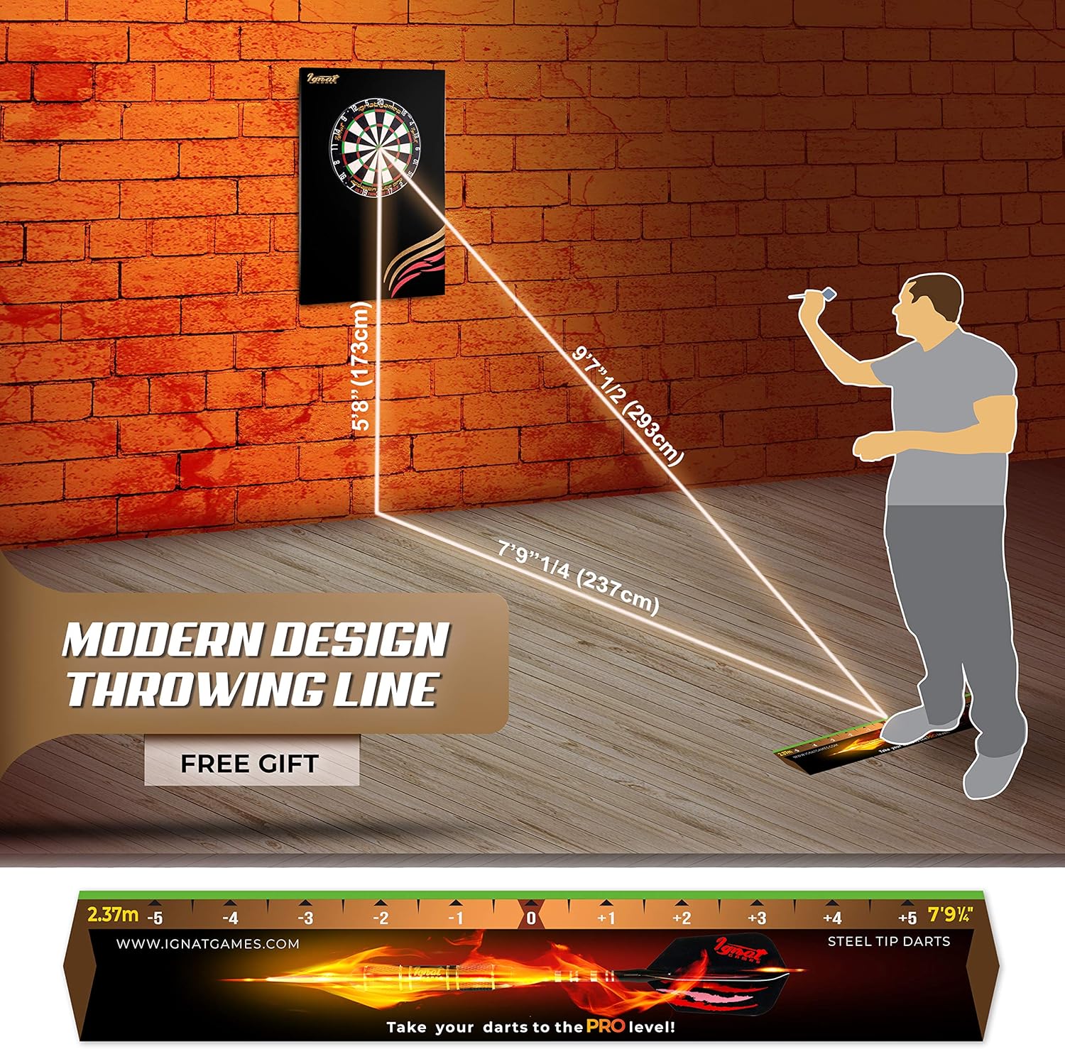 IgnatGames Dart Board Wall Protectors - EVA Foam Dartboard Backboard for Sisal/Bristle Dartboards - Rectangular Dartboard Surround : Sports & Outdoors