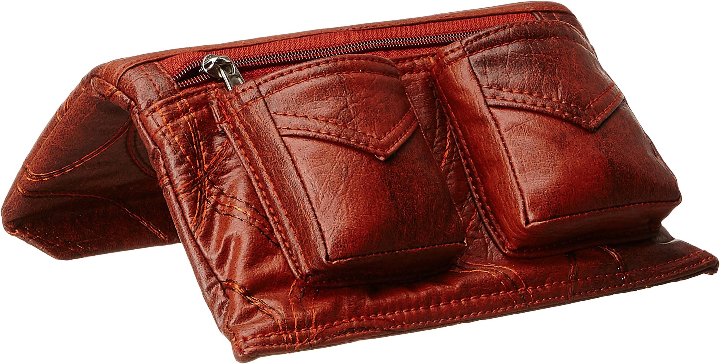 Smoke Car Accessories Embroidered 2 Pocket Car Arm Rest with Mobile Holder (Rust)