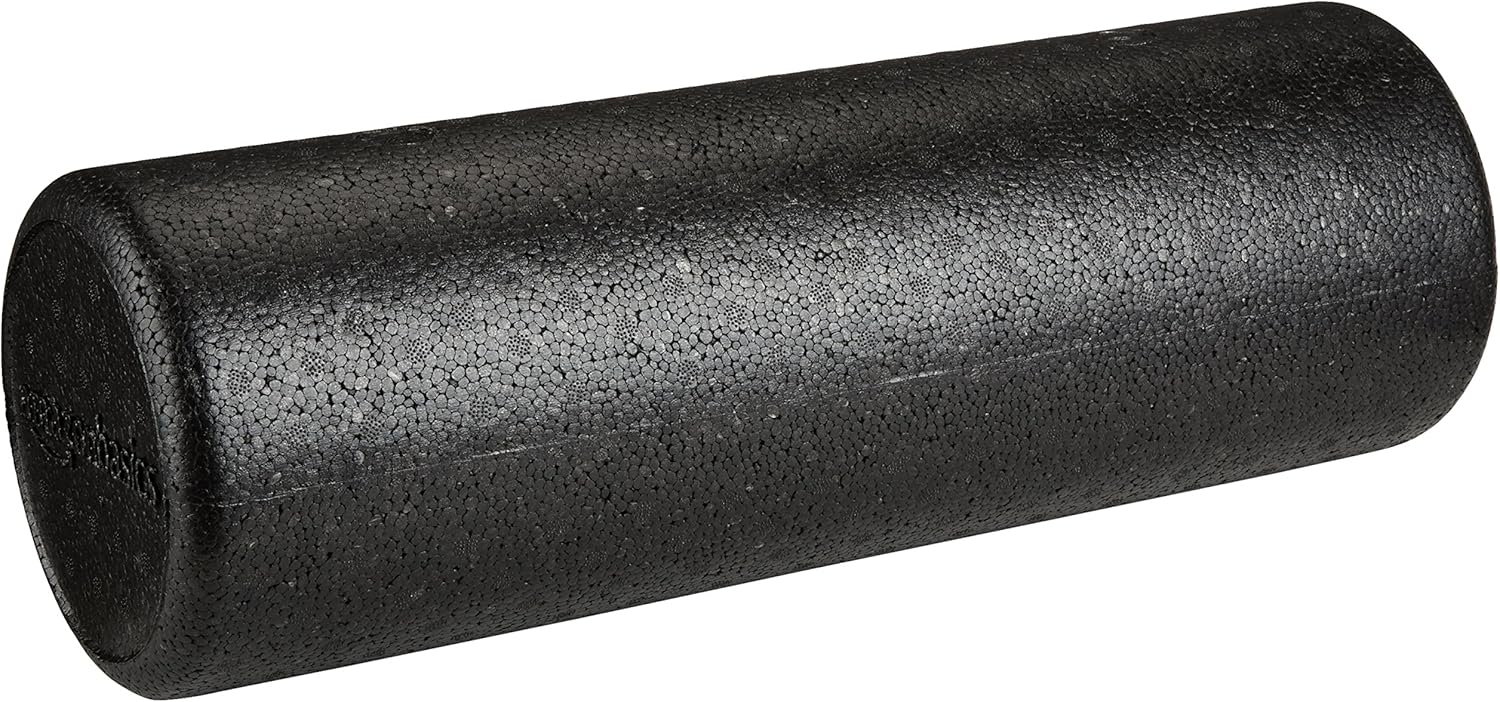 Basics High-Density Round Foam Roller, 18 Inches, Black : Sports & Outdoors