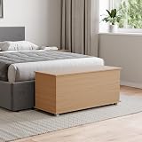 Vida Designs Leon Wooden Pouf Storage Box with Lift Lid Pine Wood