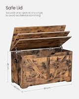 VASAGLE Storage Chest Bench 40x80x46 cm Rustic Brown LSB062T01 view 7