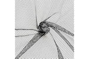 FSWCCK Black Mesh Fabric, 62 x 59 Inch Soft Mesh Netting Slightly Stretchy for Shopping Bag, Backpack Pocket and Straps and Netting Clothes