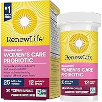 Renew Life Women's Probiotics 25 Billion CFU Guaranteed, 12 Strains, Shelf Stable, Gluten Dairy & Soy Free, 30 Capsules…