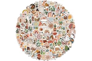 ANERZA 200 PCS Aesthetic Boho Stickers, Cute Vinyl Waterproof Stickers for Water Bottles Laptop Phone Journaling Scrapbook Junk Journal, Small Business Supplies, Plant Sticker Packs for Adults Teens
