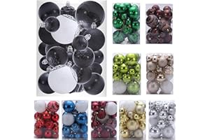BIU 32PCS Christmas Ball Ornaments Shatterproof Large Christmas Ornaments Set Decorations for Xmas Tree Halloween Wreath Garland Decor Ornaments