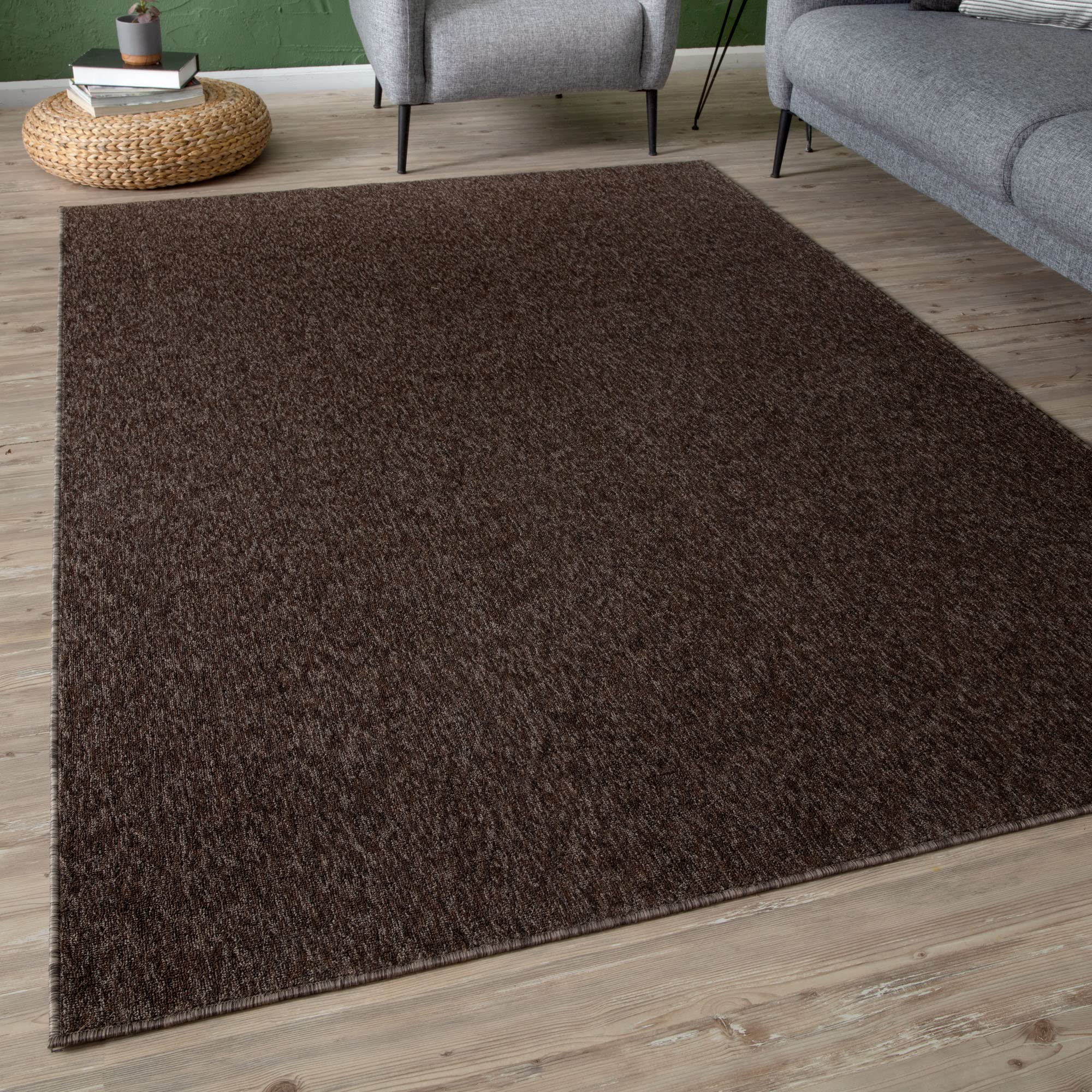 THE RUGS Low Pile Area Rugs – Modern Indoor Rugs for Living Room, Bedroom, Dining Room, Entryway – Non-Shedding (Brown, 120x170 cm) — image 1