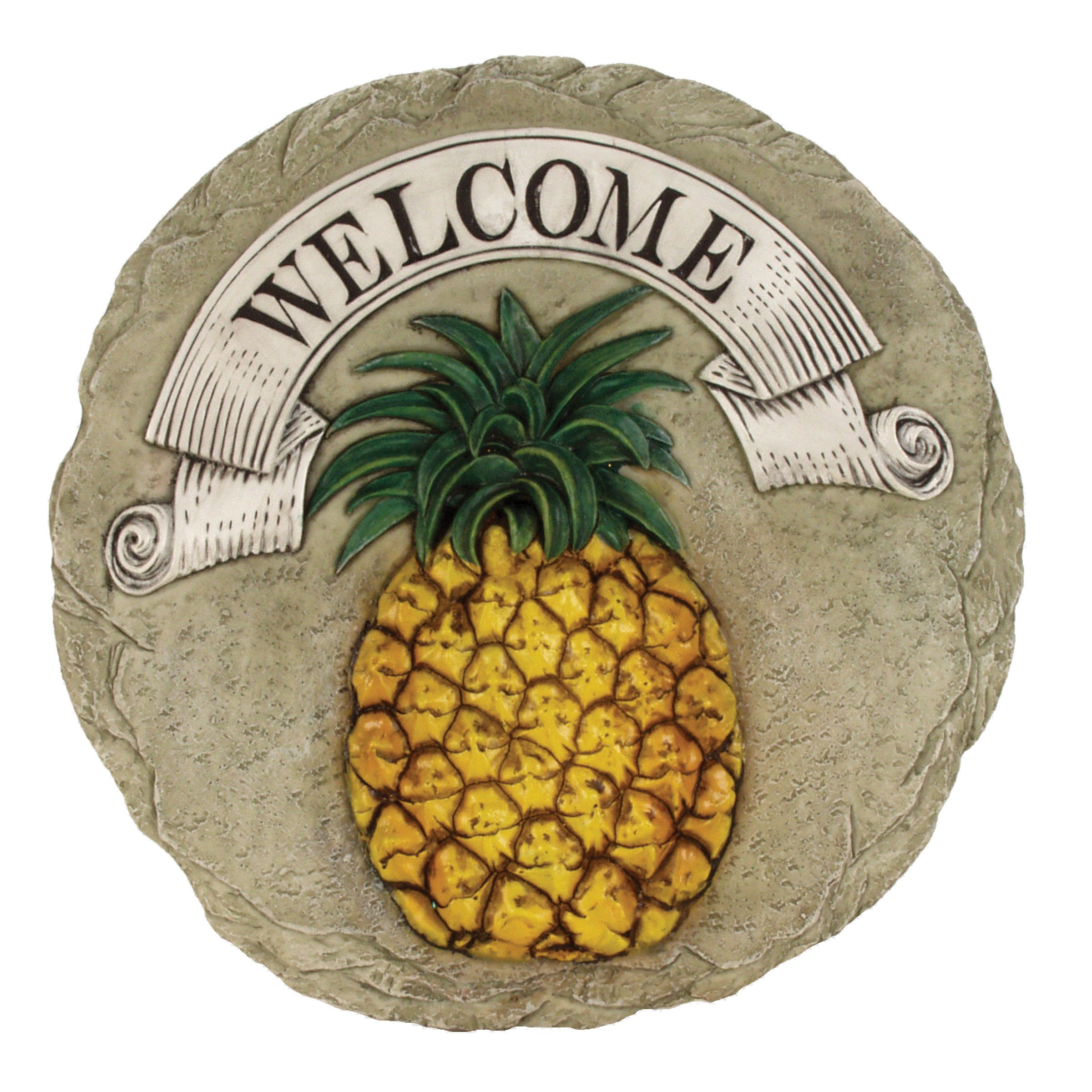Spoontiques - Garden Décor - Pineapple Stepping Stone - Decorative Stone for Garden