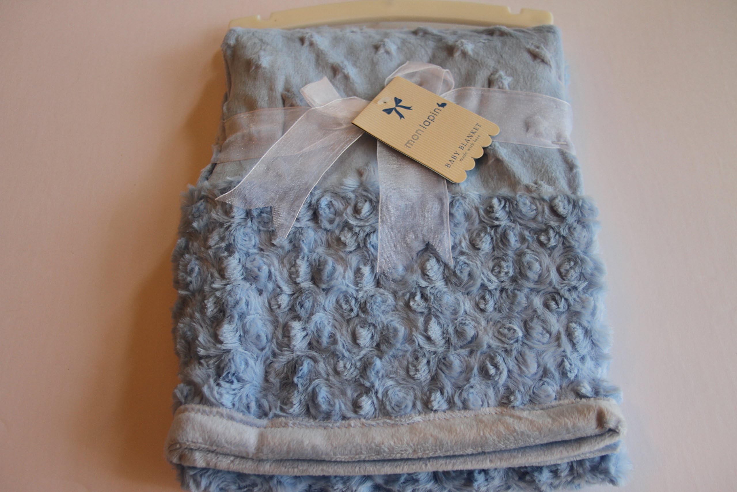 Beautiful Rosette and Star Blue Baby Blanket 30x40" (76x101cm)