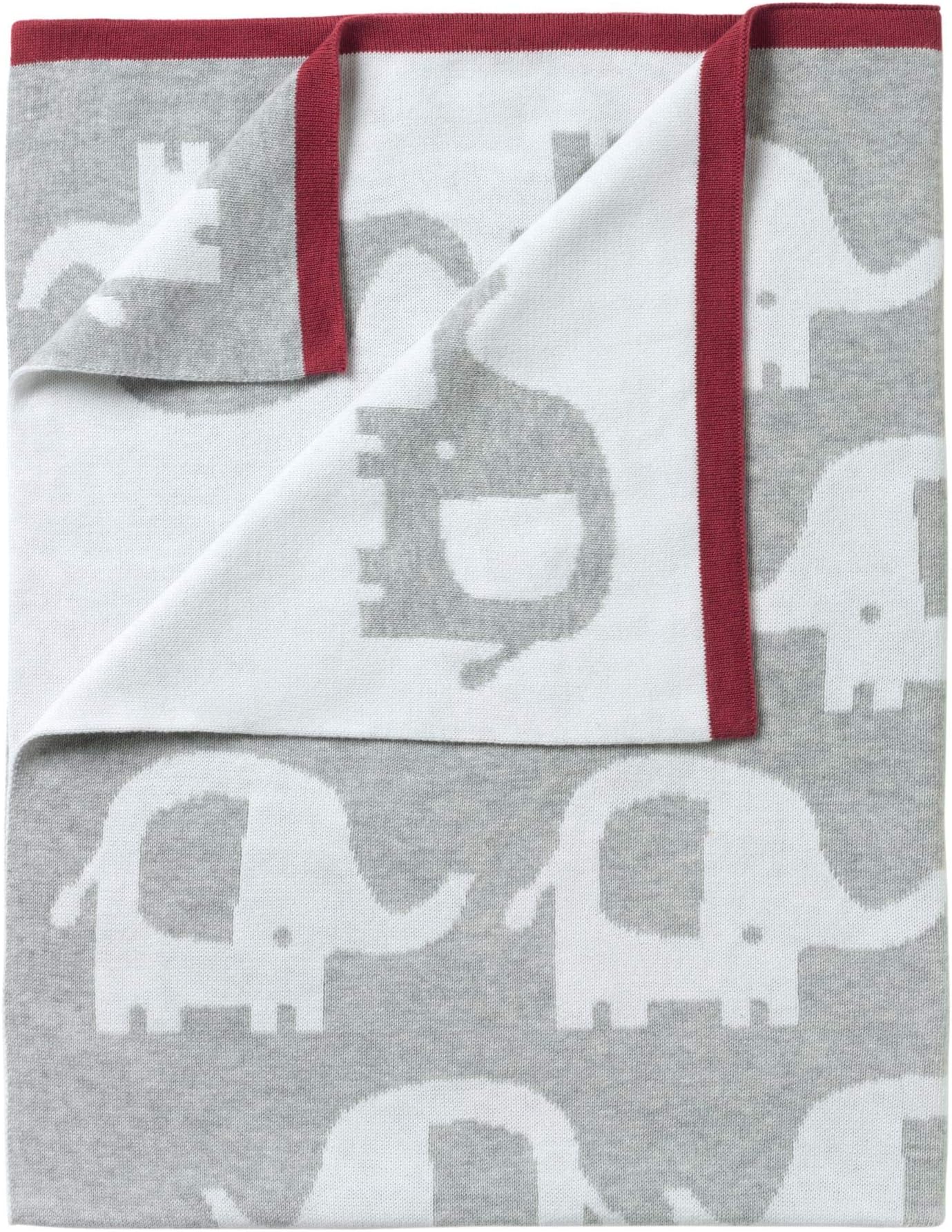 Clair de Lune Eli The Elephant Reversible Baby Blanket in Grey