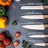 nuovva 5pc Cream Granite Kitchen Knife Set – Stainless Steel Non Stick Blades view 4