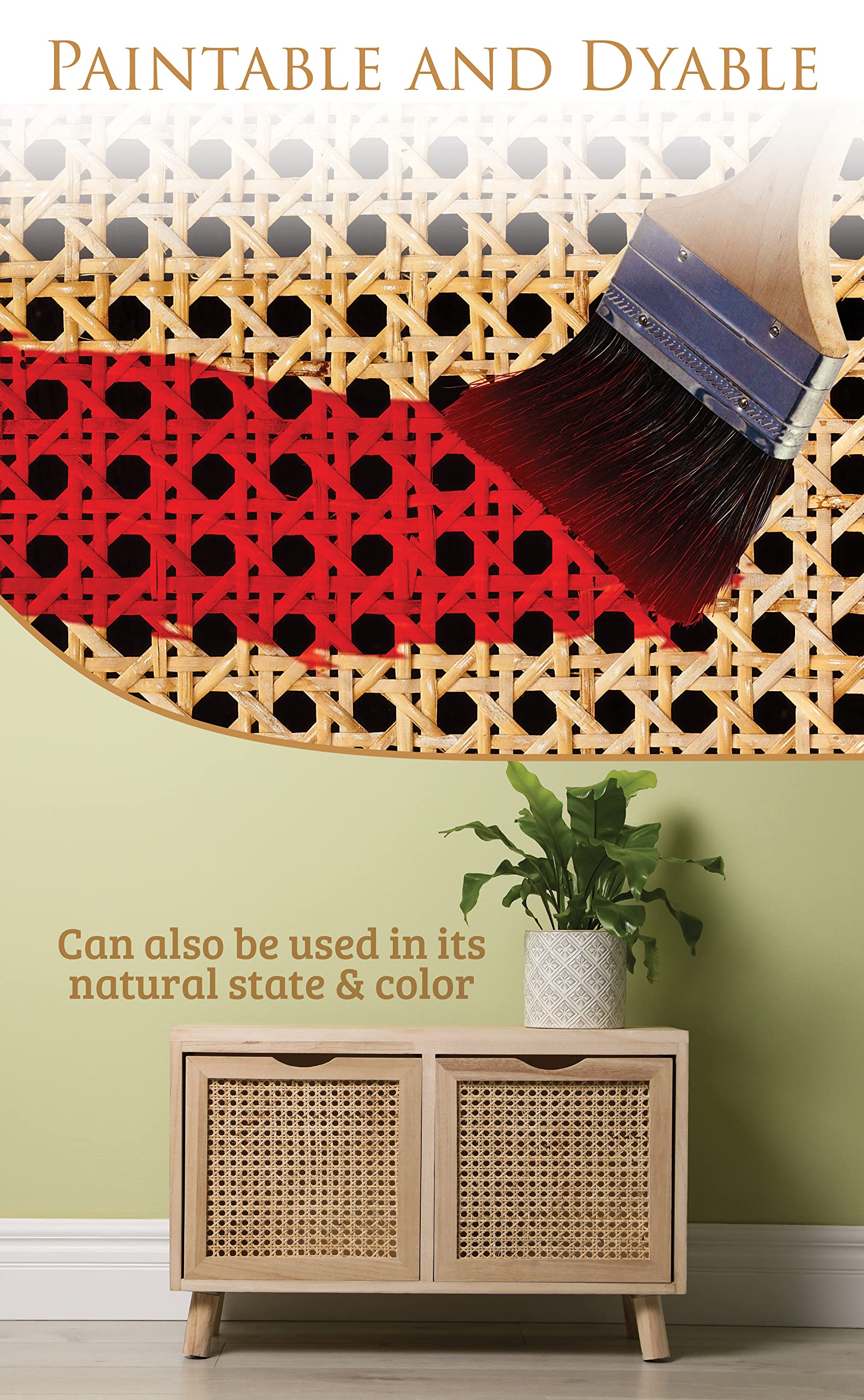 Rattan Cane bing Roll 24 Inch Width X 35 Inch Length, Open Weave