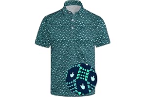 Wemkuqa Funny Golf Shirts for Men Moisture Wicking Men's Fun Golf Polo Shirts Quick-Dry Polo Shirts Short Sleeve