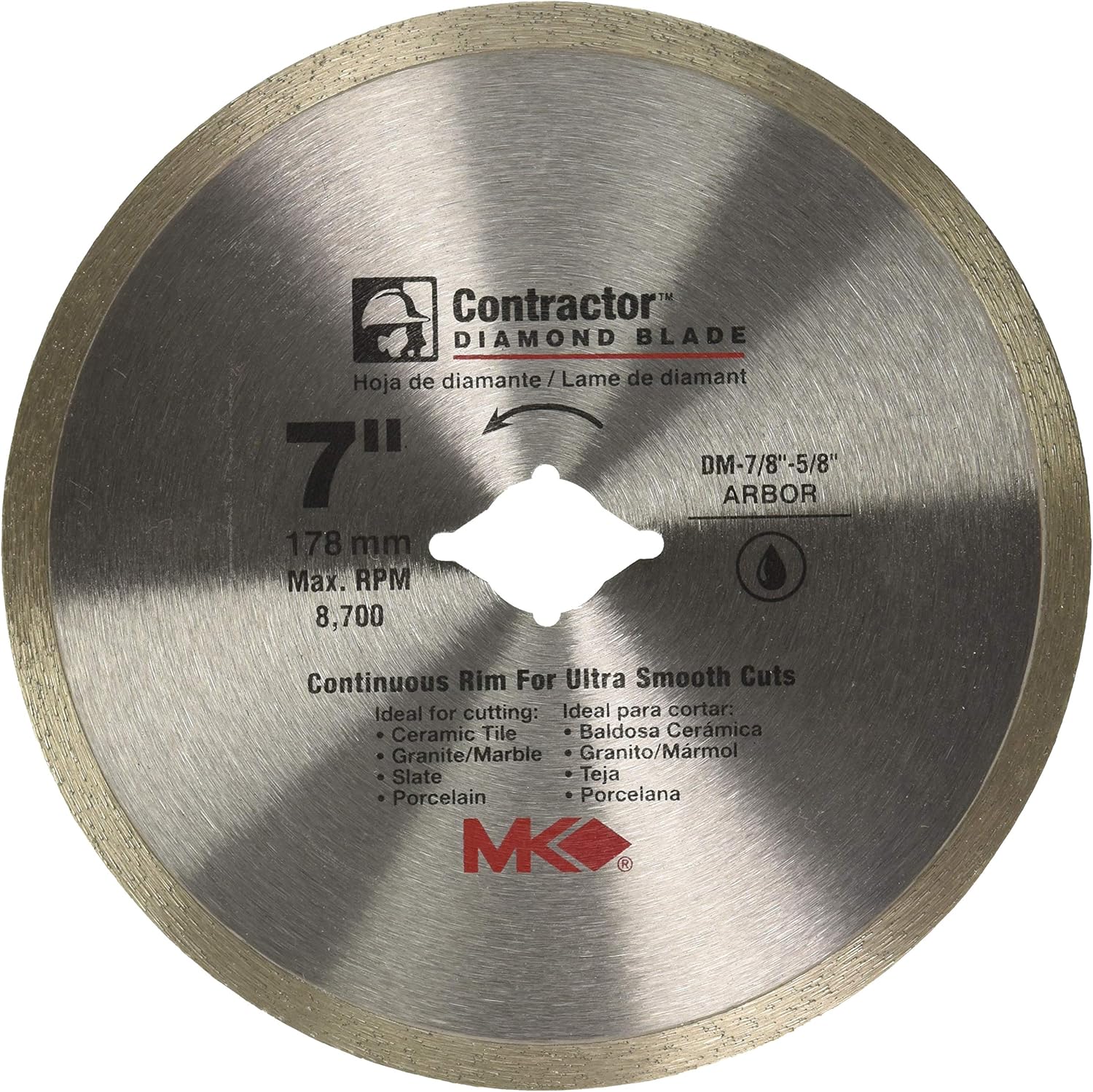 M.K. Diamond Prod. 167029 Continuous Rim Wet Cut Diamond Blade Miter