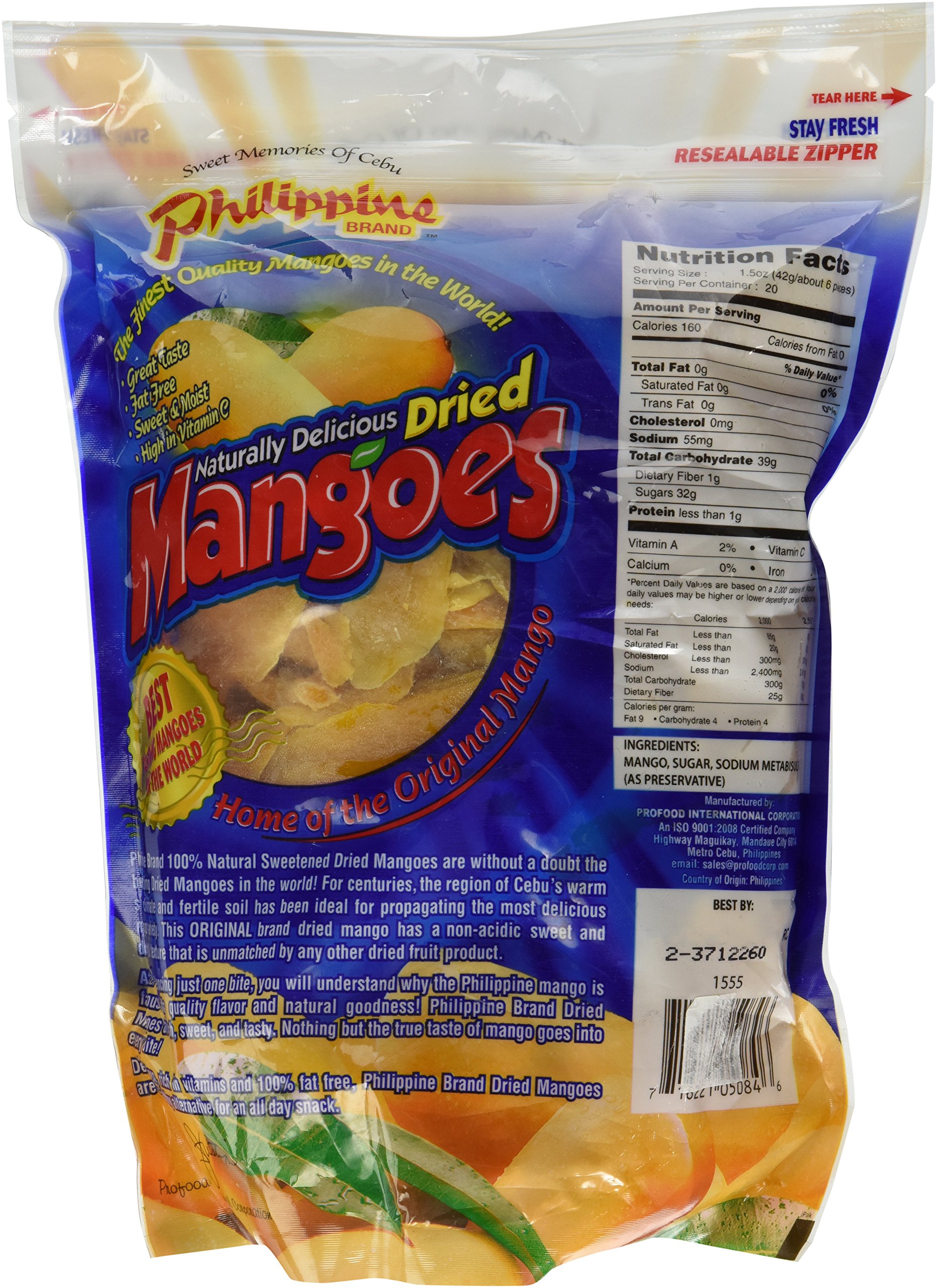 Philippine Brand Naturally Delicious Dried Mangoes Tree Ripened 30