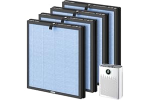 FCFMY HAP603 H13 True HEPA Replacement Filter Compatible with ECOSELF HAP603 Air Cleaner Purifier, 3-in-1 Filter of HEPA and Activated Carbon Filters, 4 Packs, Blue