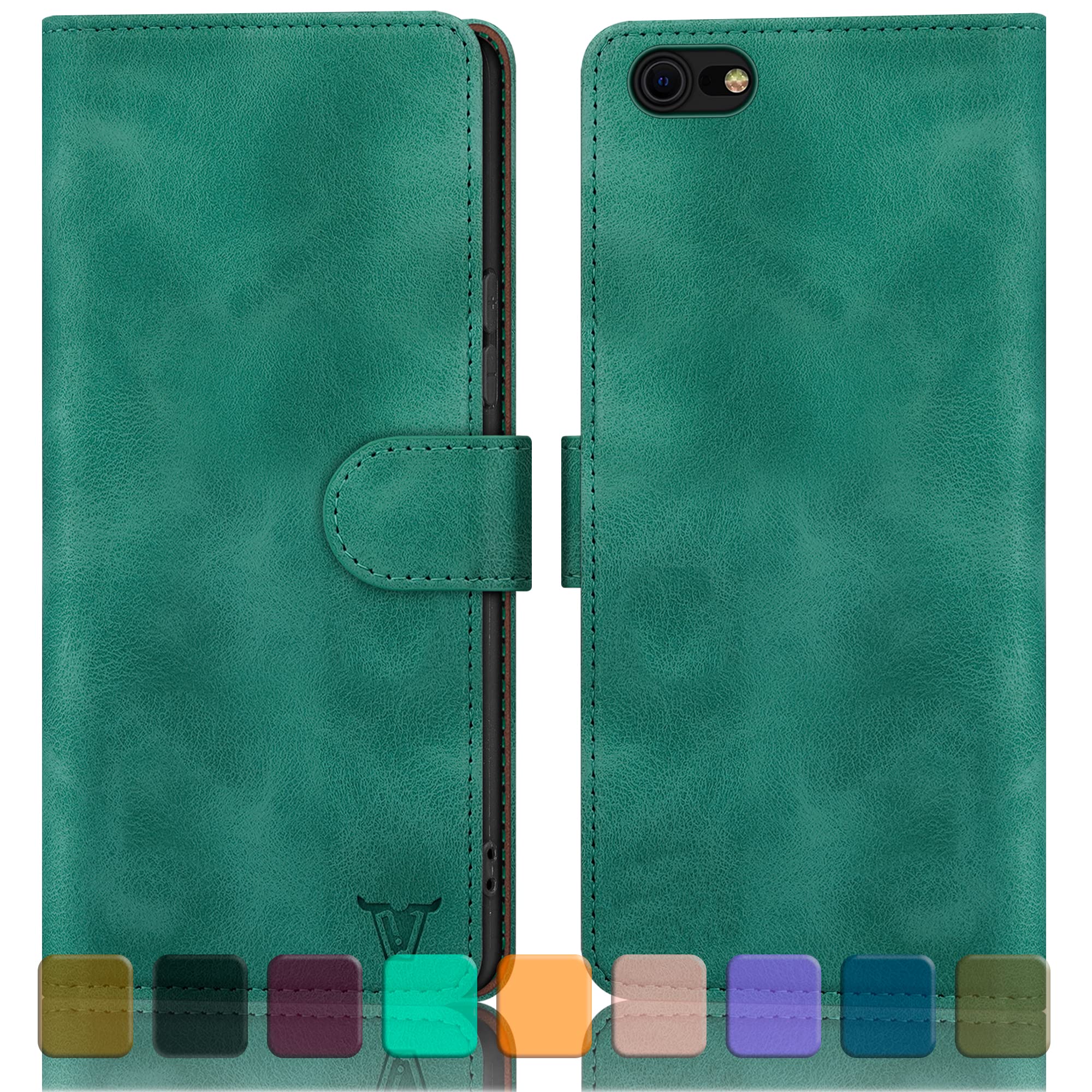 Photo 1 of DJBull for iPhone 6 Plus/6S Plus Wallet case with Credit Card Holder, [RFID Blocking] PU Leather Phone case Shockproof Cover Women Men for Apple 6S Plus case Blue Green