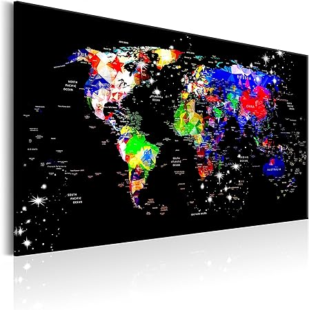 Murando Carte Du Monde 90x60 Cm Tableau En Liège Tableau