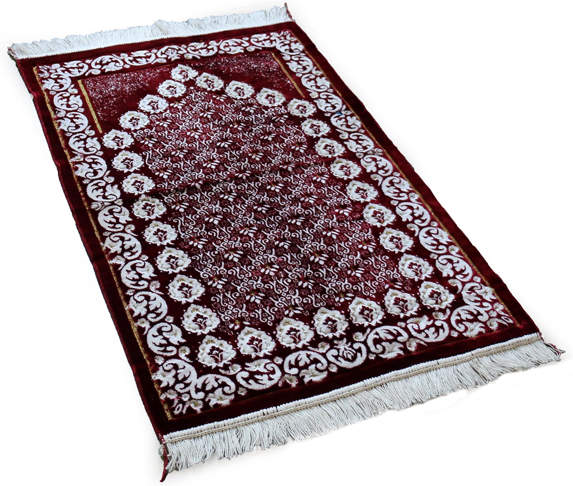MOMIN BAZAAR Islamic Muslim Janamaz Prayer Mat (Red)