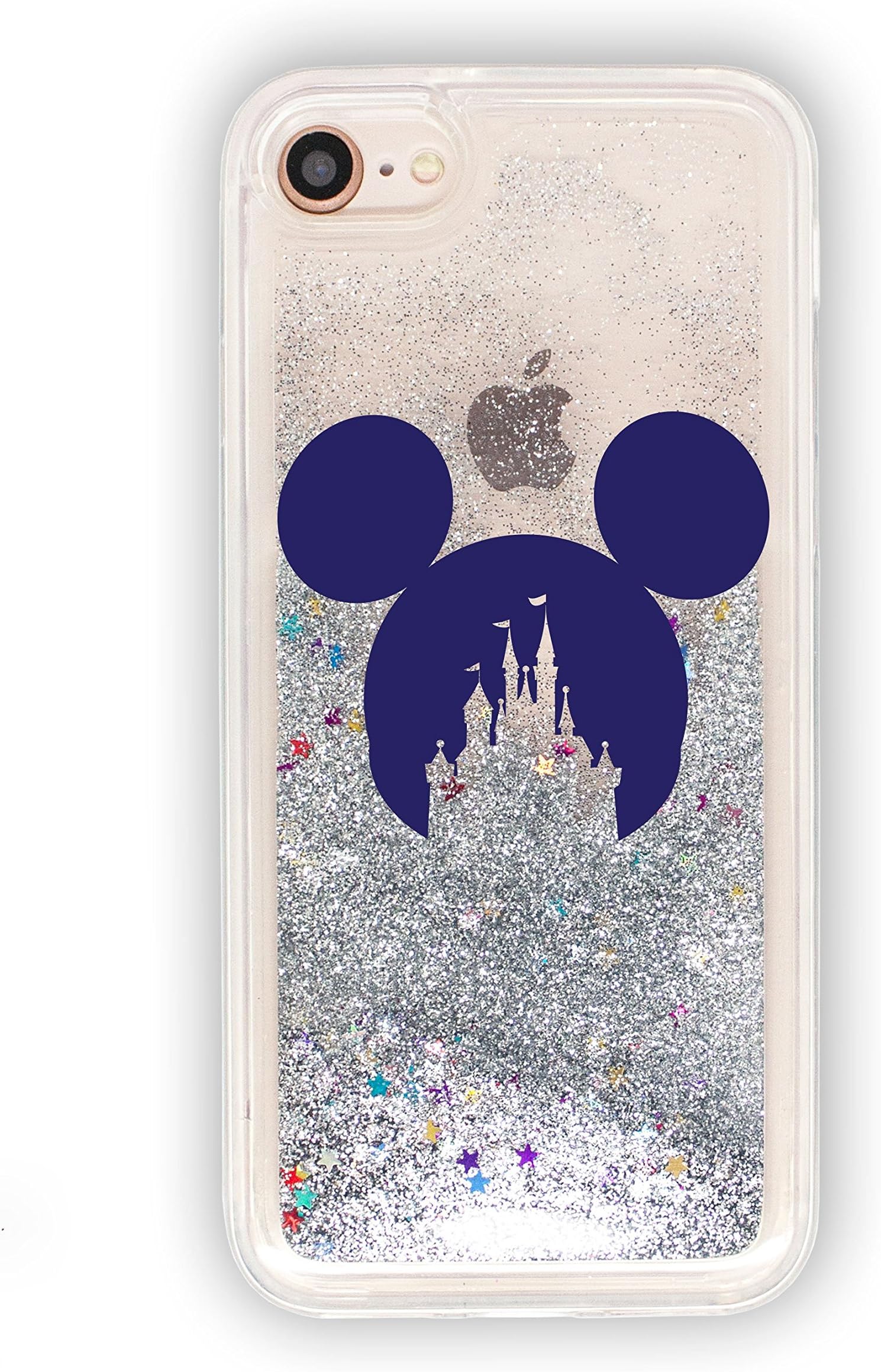SmartGiftShop Cartoon Movie OUTLINE Liquid GLITTER Phone Cover Case for iPhone Range Disney iPhone 7/8 / Silver Mickey