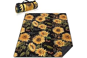 Supfitness Extra Large Picnic Blankets Waterproof Foldable (60 "x 80") Beach Blanket Waterproof Sandproof,3-Layer Thicking Mat Outdoor Packable Camping Blanket